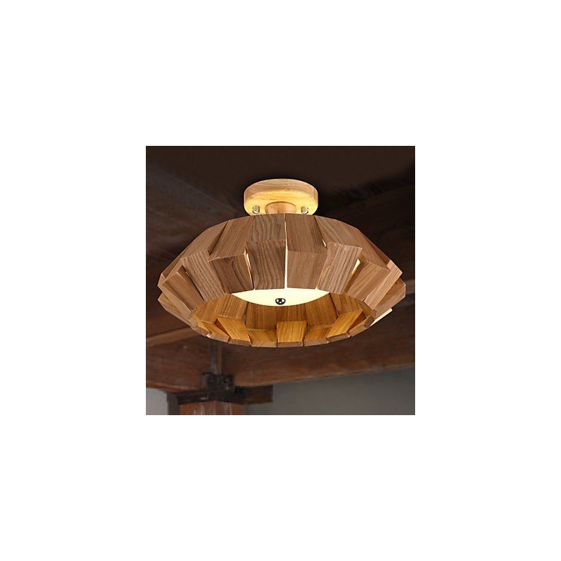 Lámpara colgante de bambú de madera, estilo campestre, contemporáneo y moderno.