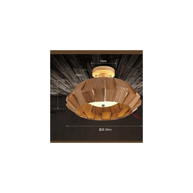 Lámpara colgante de bambú de madera, estilo campestre, contemporáneo y moderno.