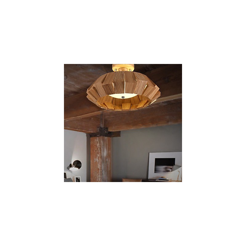 Lámpara colgante de bambú de madera, estilo campestre, contemporáneo y moderno.
