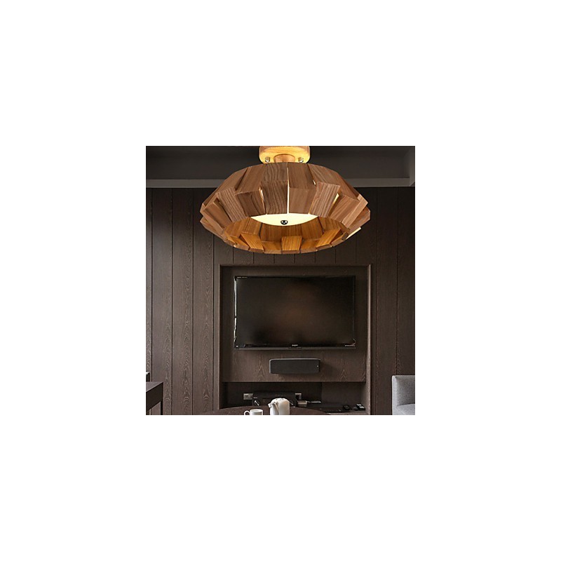 Lámpara colgante de bambú de madera, estilo campestre, contemporáneo y moderno.