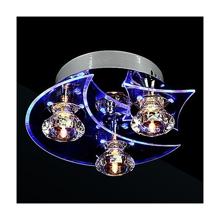 Lámpara de araña moderna de cristal para sala de estar, 3 luces Lámpara de araña moderna de cristal para sala de estar, 3 luces