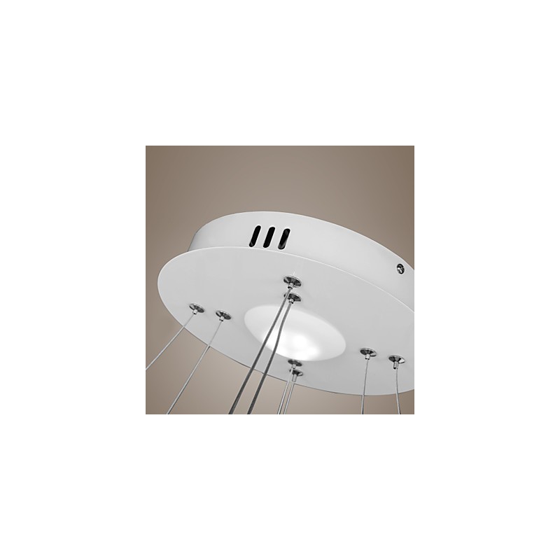 Lámpara colgante de diseño moderno con 4 anillos dobles de acrílico de alta calidad.