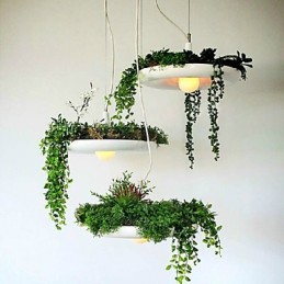 Lámpara colgante de aluminio nórdica creativa, estilo minimalista, para jardín, sin necesidad de tierra.