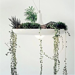 Lámpara colgante de aluminio nórdica creativa, estilo minimalista, para jardín, sin necesidad de tierra.