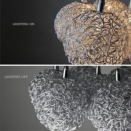 Lámpara colgante moderna y contemporánea de metal galvanizado en estilo mini