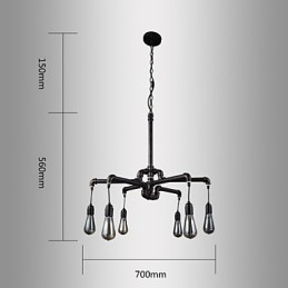 Lámpara de techo de metal retro para cafetería