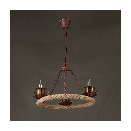 Lámpara colgante de metal con pintura rústica vintage para garaje