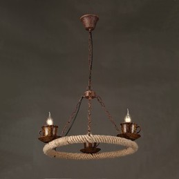 Lámpara colgante de metal con pintura rústica vintage para garaje