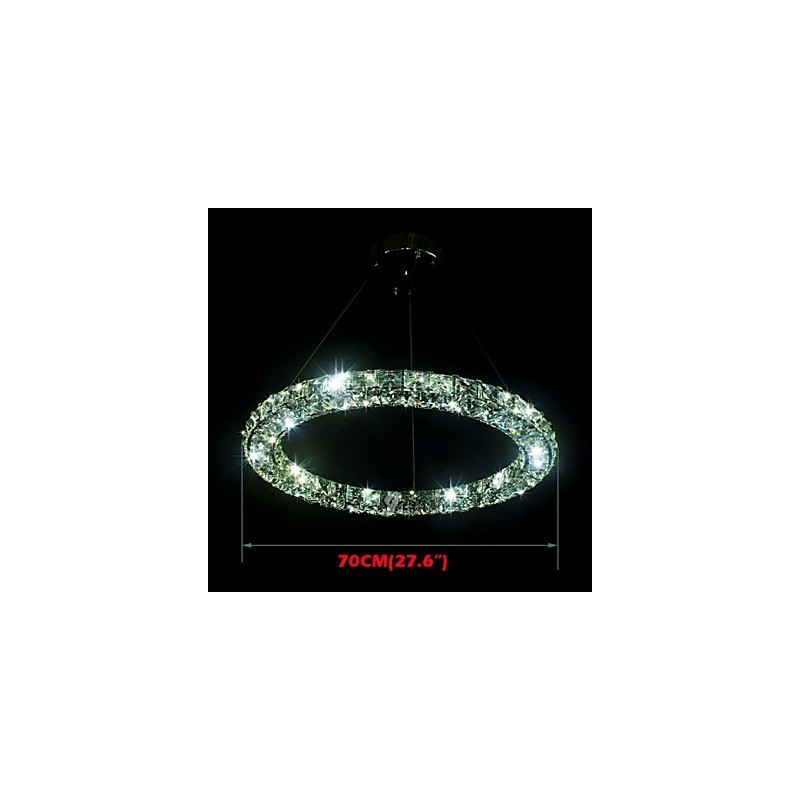 Lámpara colgante de cristal moderna de 70 cm de diámetro y tres lados, de cristal K9, para interiores.