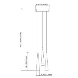 Lámpara colgante moderna contemporánea de metal cromado