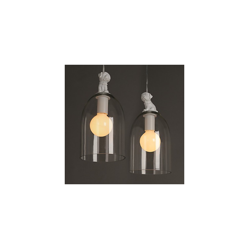 Lámpara colgante de cristal con forma de perro de dibujos animados de Taipei, estilo rural, individualidad, creativa y pequeña.