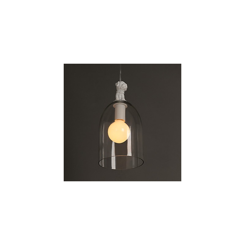 Lámpara colgante de cristal con forma de perro de dibujos animados de Taipei, estilo rural, individualidad, creativa y pequeña.