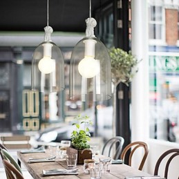 Lámpara colgante de cristal con forma de perro de dibujos animados de Taipei, estilo rural, individualidad, creativa y pequeña.