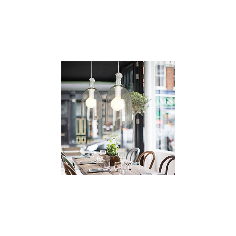 Lámpara colgante de cristal con forma de perro de dibujos animados de Taipei, estilo rural, individualidad, creativa y pequeña.