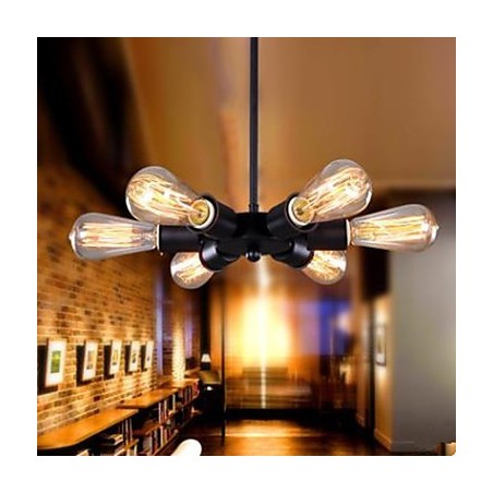 Lámpara colgante con forma de noria de seis cabezas de estilo industrial americano