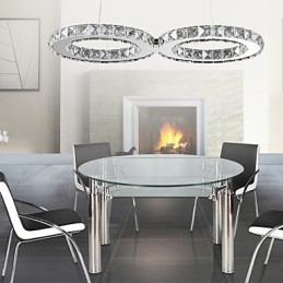 Lámpara colgante moderna contemporánea de metal cromado y cristal