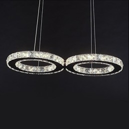 Lámpara colgante moderna contemporánea de metal cromado y cristal