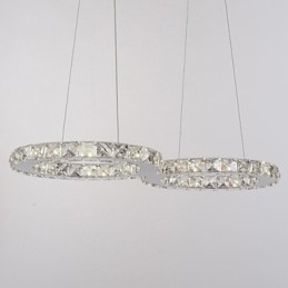 Lámpara colgante moderna contemporánea de metal cromado y cristal