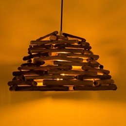 Lámparas de techo de madera clásicas retro, lámparas colgantes sencillas, lámpara colgante de cafetería