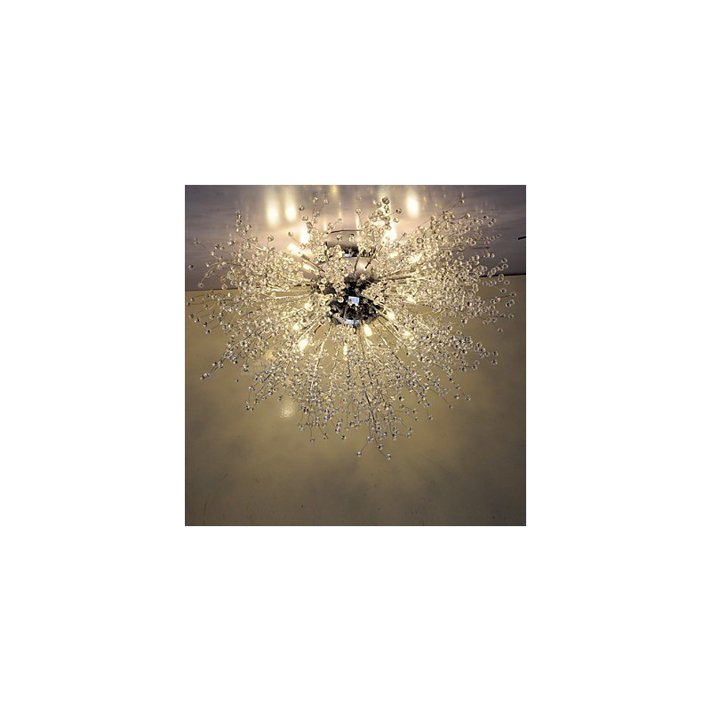 Lámpara colgante de cristal mitigado G4 de acero inoxidable, diámetro 90 cm