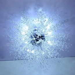 Lámpara colgante de cristal mitigado G4 de acero inoxidable, diámetro 90 cm