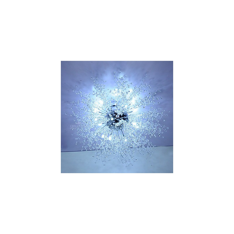 Lámpara colgante de cristal mitigado G4 de acero inoxidable, diámetro 90 cm