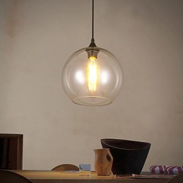 Lámpara colgante de una sola cabeza con bola de cristal estilo rural, estilo nórdico, creativa y americana