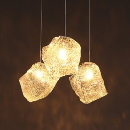 Lámpara de araña de cristal de hielo con diseño irregular de arte contemporáneo y contratado