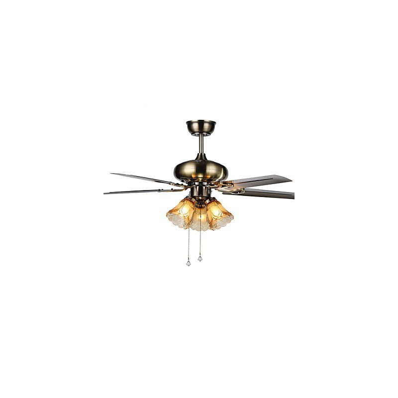 Ventiladores de techo Luxe Eco, modernos, con luz, aspas de 42 pulgadas y acabado en acero cepillado.