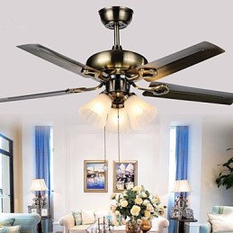Ventiladores de techo Luxe Eco, modernos, con luz, aspas de 42 pulgadas y acabado en acero cepillado.