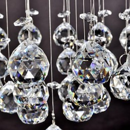 Lámpara empotrada clásica tradicional de metal cromado y cristal