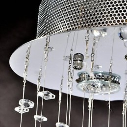 Lámpara empotrada clásica tradicional de metal cromado y cristal