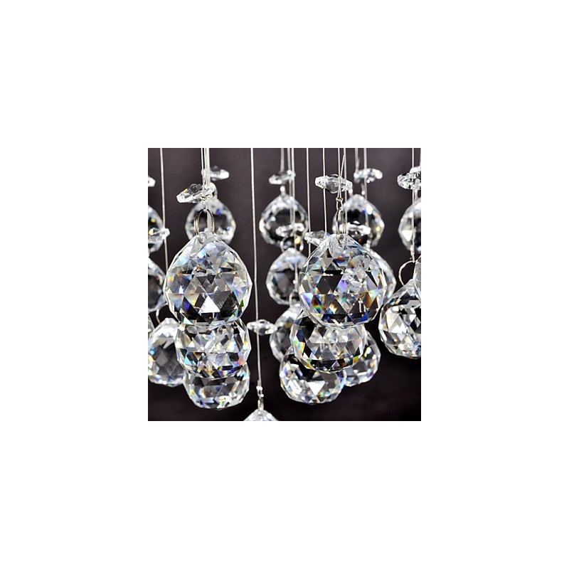 Lámpara empotrada clásica tradicional de metal cromado y cristal