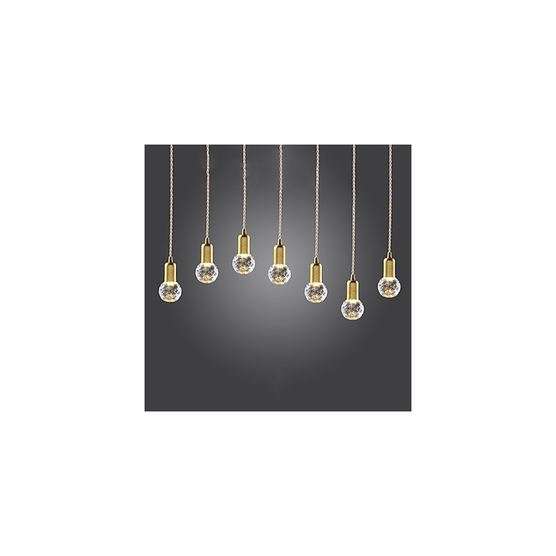 Lámpara colgante moderna, contemporánea, estilo vintage mini, de metal dorado