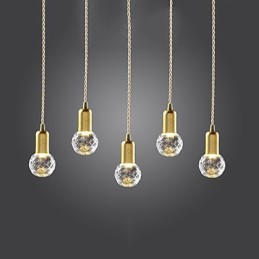 Lámpara colgante moderna, contemporánea, estilo vintage mini, de metal dorado