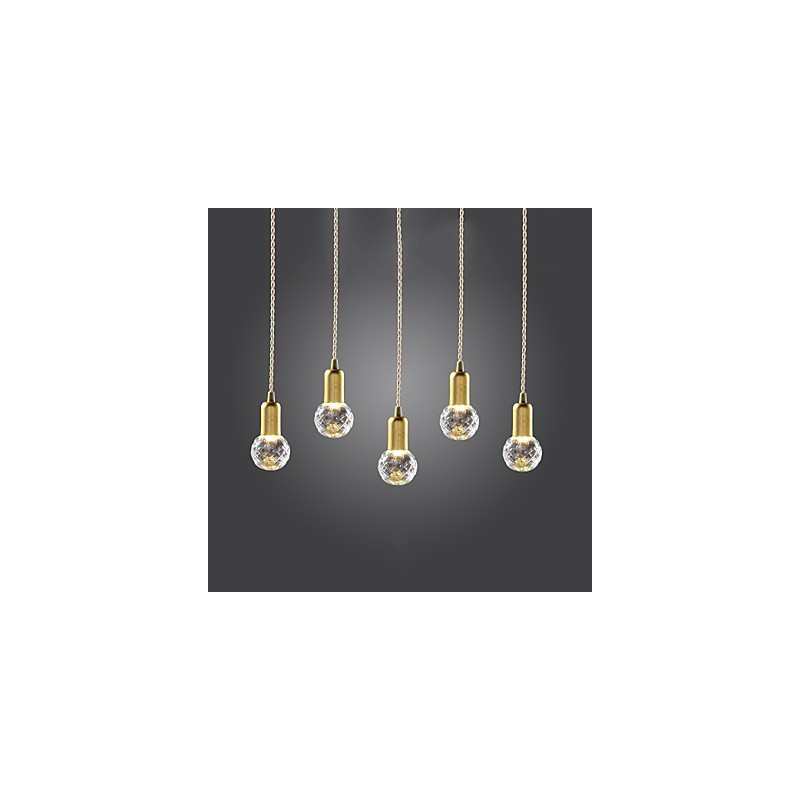 Lámpara colgante moderna, contemporánea, estilo vintage mini, de metal dorado