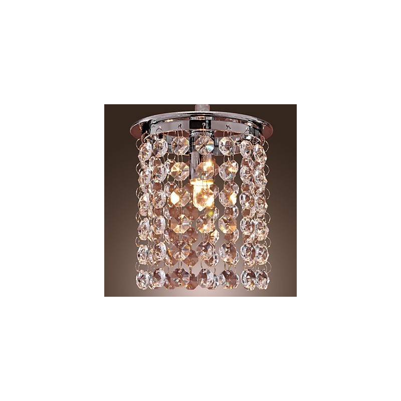 Lámpara colgante moderna contemporánea de cristal en estilo mini y galvanizada