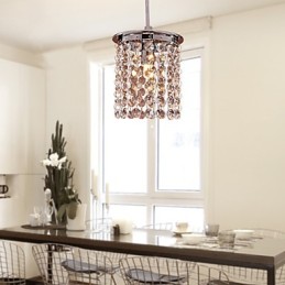 Lámpara colgante moderna contemporánea de cristal en estilo mini y galvanizada