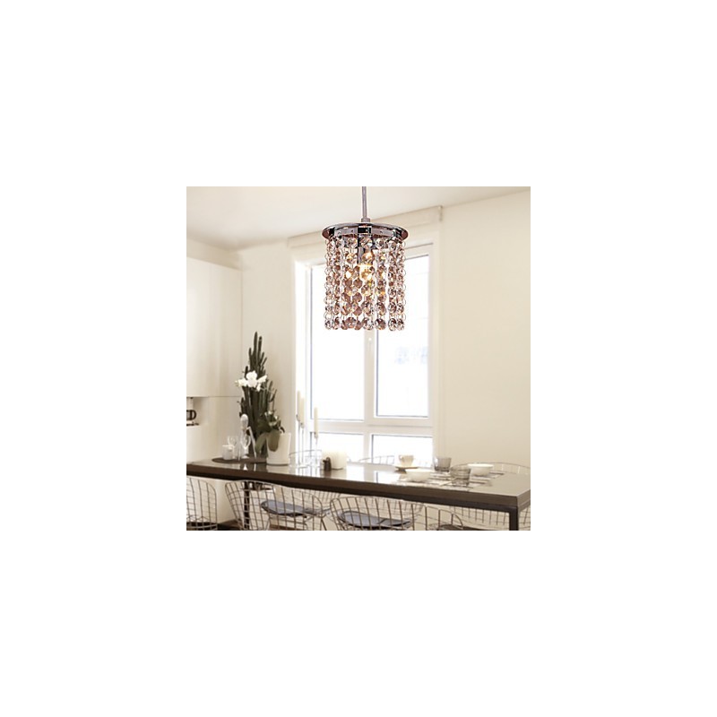 Lámpara colgante moderna contemporánea de cristal en estilo mini y galvanizada