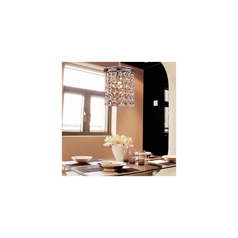 Lámpara colgante moderna contemporánea de cristal en estilo mini y galvanizada
