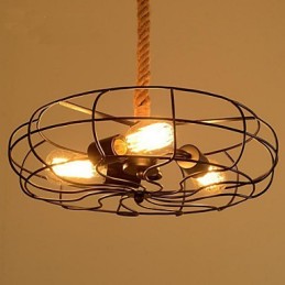 Lámpara de araña industrial creativa con cuerda de hierro americana vintage