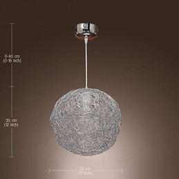 Lámpara colgante moderna y contemporánea estilo globo mini, cromada