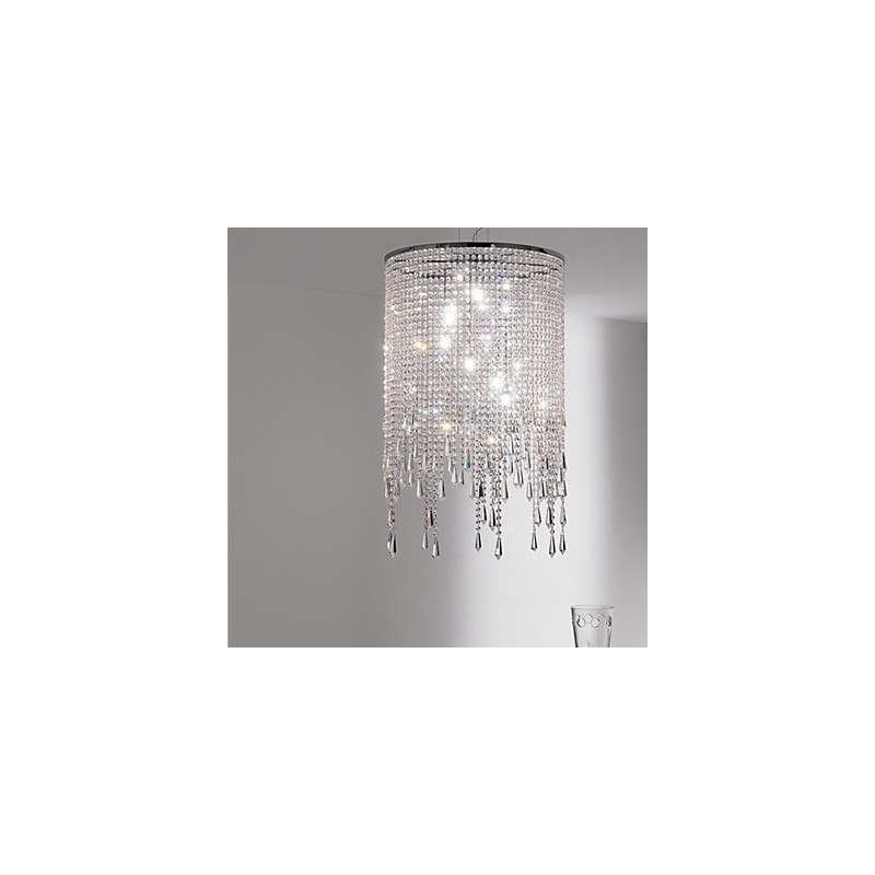 Lámpara colgante de metal y cristal moderna y contemporánea