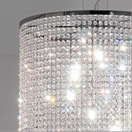 Lámpara colgante de metal y cristal moderna y contemporánea