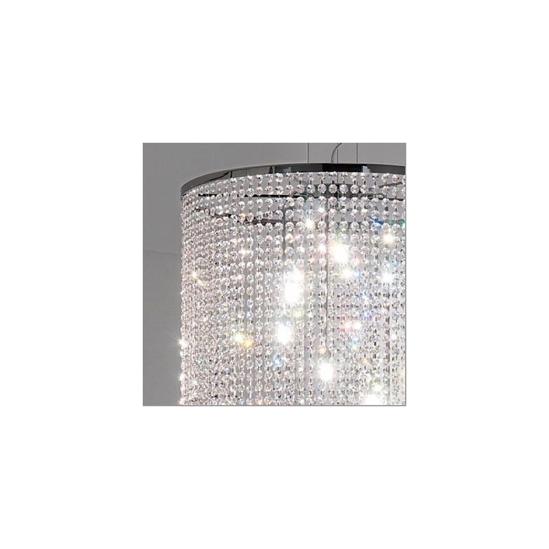 Lámpara colgante de metal y cristal moderna y contemporánea