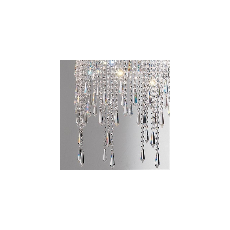Lámpara colgante de metal y cristal moderna y contemporánea