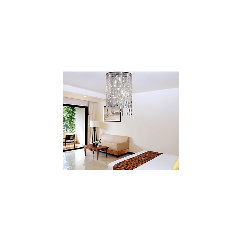 Lámpara colgante de metal y cristal moderna y contemporánea