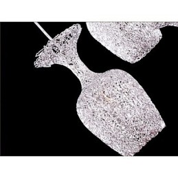 Lámpara de araña de aluminio tejido con tres luces Apple