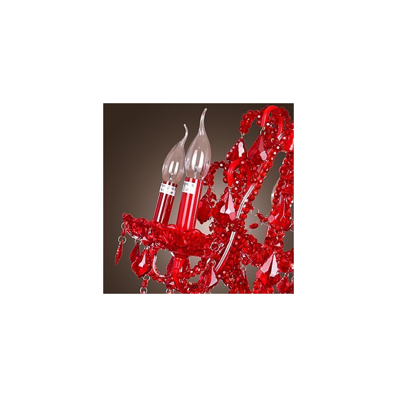 Lámpara de araña moderna contemporánea de metal cromado y cristal