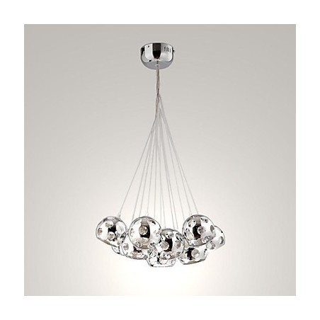 Lámpara colgante moderna y contemporánea de metal cromado con forma de globo